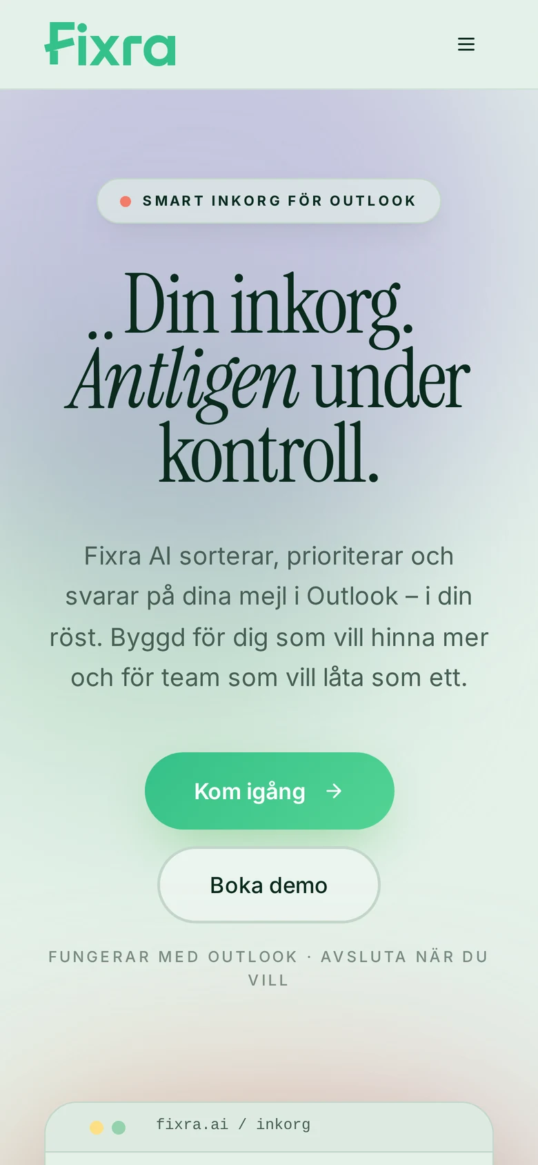 Fixra AI i mobilvy