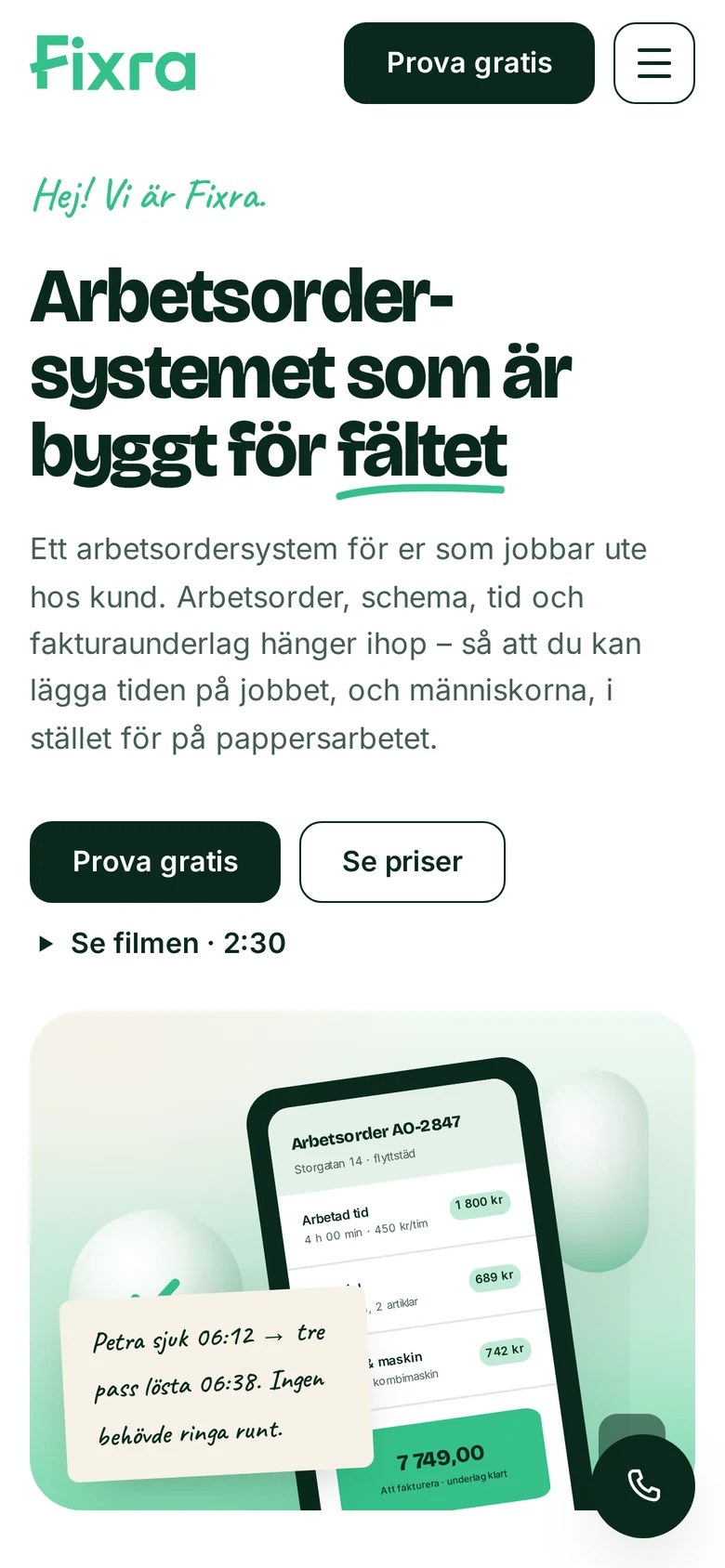 Fixra i mobilvy