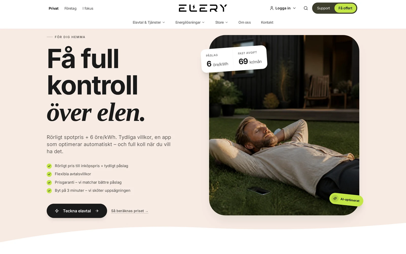 Case: Elery — startsida
