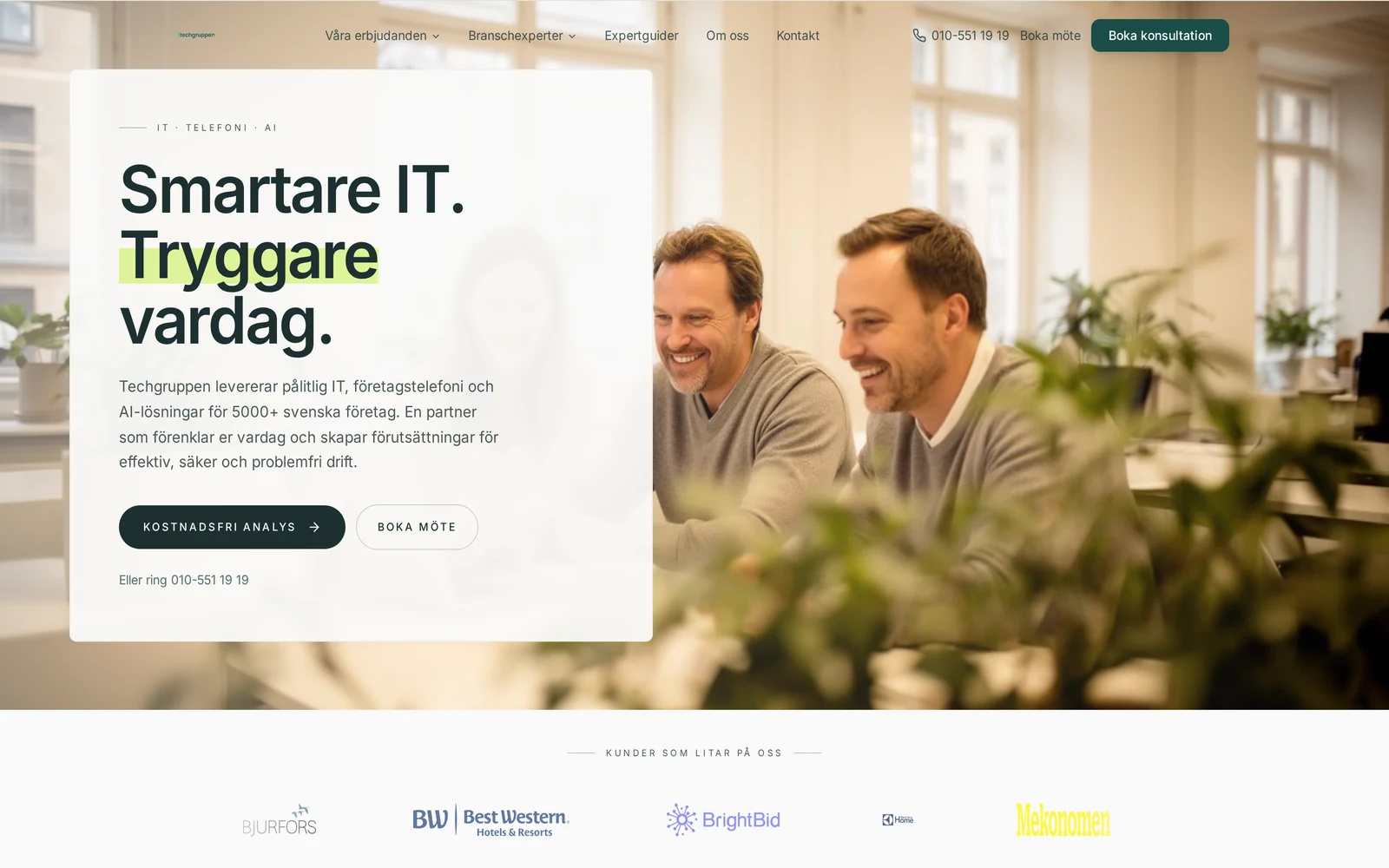 Techgruppens webbplats