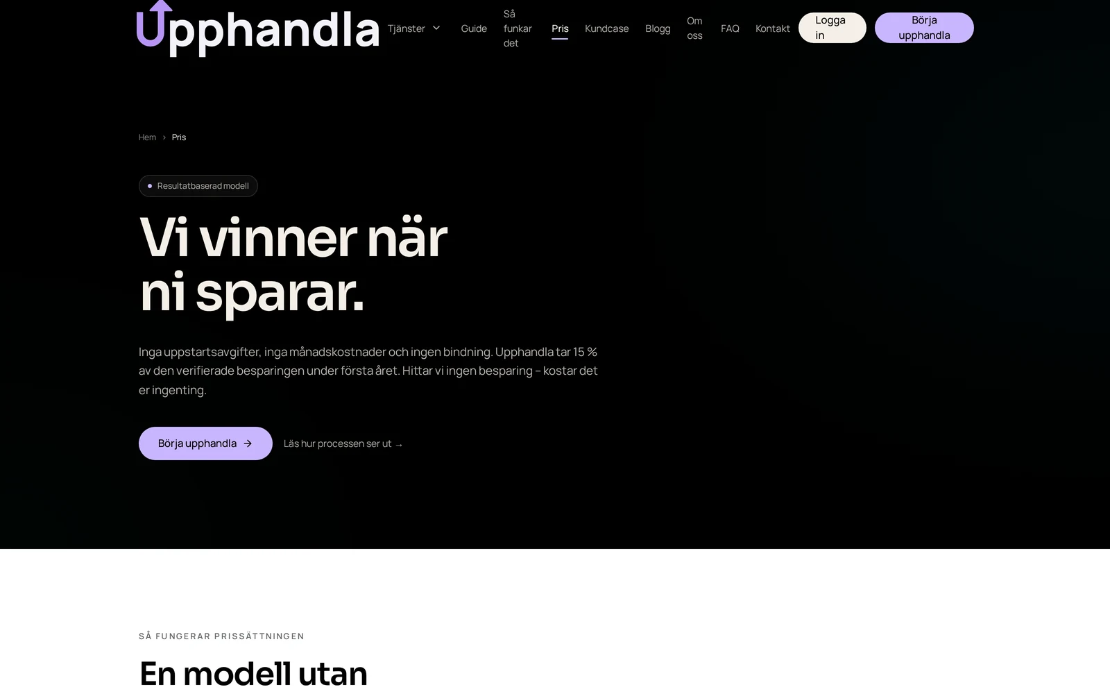 Upphandlas prissida med den resultatbaserade modellen